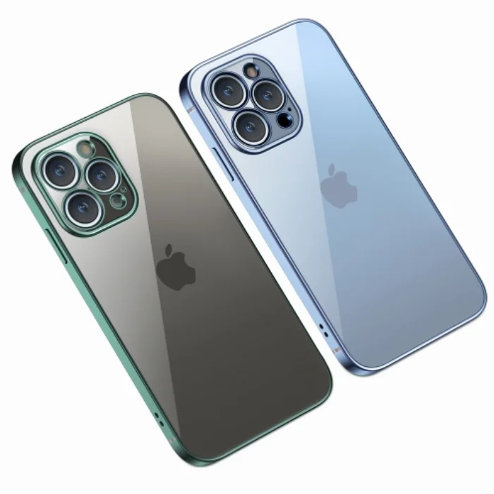 Apple iPhone 13 Pro (6.1) Kılıf Renkli Esnek Kamera Korumalı Silikon G-Box Kapak - Gümüş