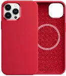 Apple iPhone 13 Pro (6.1) Kılıf Wiwu Magnetic Magsafe Silikon Kapak - Kırmızı