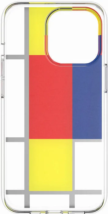 Apple iPhone 13 Pro Çift IMD Baskılı Switcheasy Artist Mondrian Kapak - Sarı