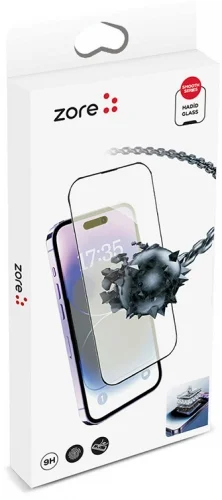 Apple iPhone 13 Pro Max (6.7) Ekran Koruyucu Cam Zore Hizalama Aparatlı Hadid Glass  - Siyah