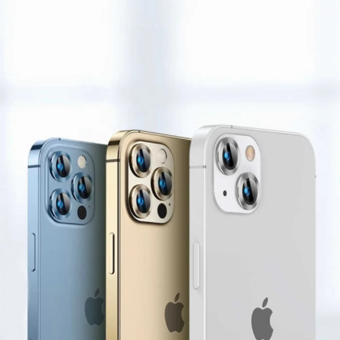 Apple iPhone 13 Pro Max (6.7) Kamera Lens Koruyucu CL-02 - Gold