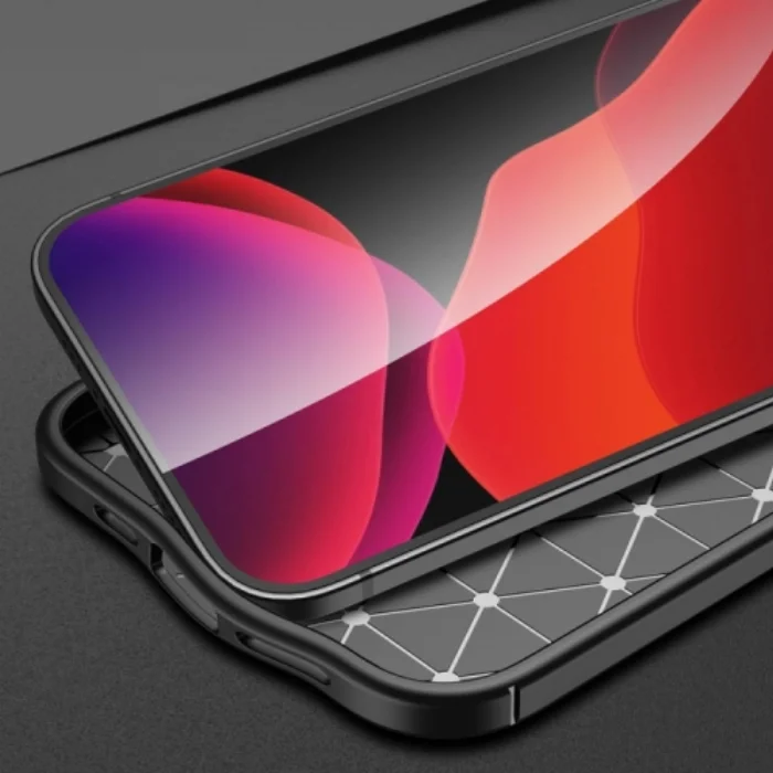 Apple iPhone 13 Pro Max (6.7) Kılıf Deri Görünümlü Parmak İzi Bırakmaz Niss Silikon - Siyah