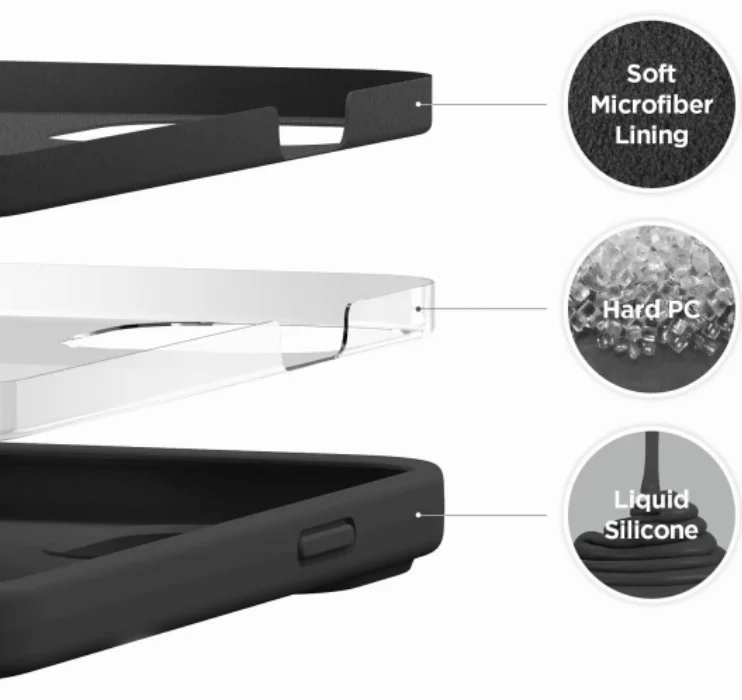 Apple iPhone 13 Pro Max (6.7) Kılıf İçi Kadife Mat Mara Lansman Silikon Kapak  - Siyah