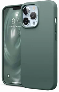 Apple iPhone 13 Pro Max (6.7) Kılıf İçi Kadife Mat Mara Lansman Silikon Kapak - Yeşil