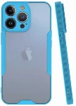 Apple iPhone 13 Pro Max (6.7) Kılıf Kamera Lens Korumalı Arkası Şeffaf Silikon Kapak - Mavi