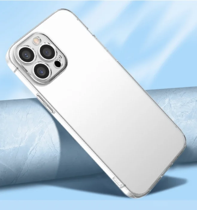 Apple iPhone 13 Pro Max (6.7) Kılıf Kamera Lens Korumalı İnce Esnek Süper Silikon 0.3mm - Şeffaf