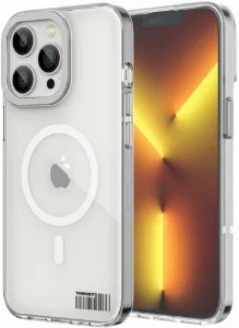 Apple iPhone 13 Pro Max (6.7) Kılıf Magsafe Şarj Özellikli Youngkit Coloured Glaze Serisi Kapak - Beyaz