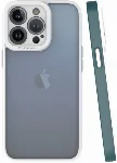 Apple iPhone 13 Pro Max (6.7) Kılıf Şeffaf Mat Arka Yüzey Silikon Mima Kapak - Yeşil