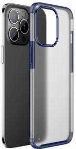Apple iPhone 13 Pro Max (6.7) Kılıf Volks Serisi Kenarları Silikon Arkası Şeffaf Sert Kapak - Lacivert
