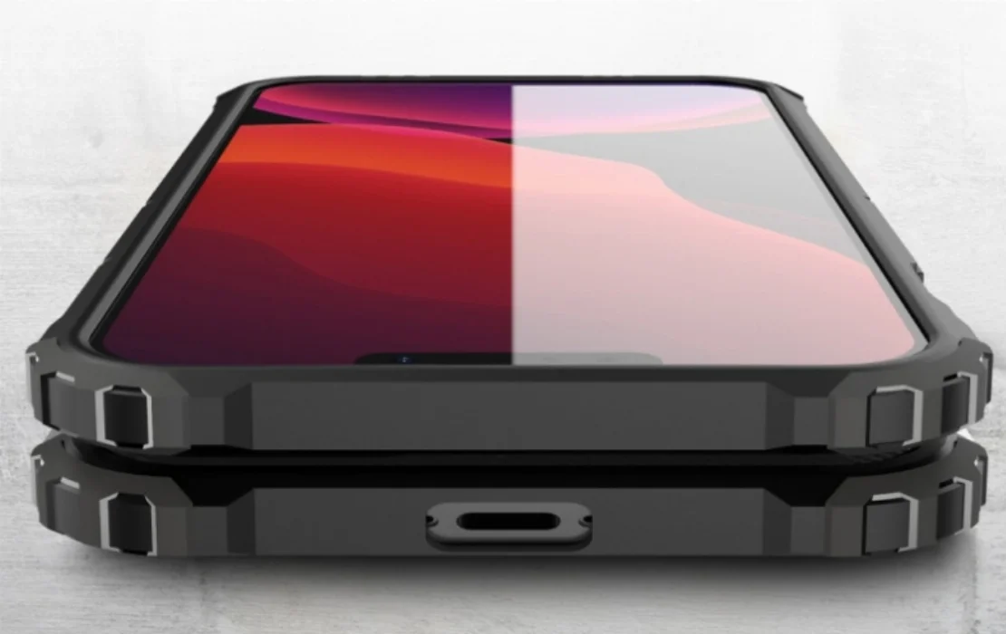 Apple iPhone 13 Pro Max (6.7) Kılıf Zırhlı Tank Crash Silikon Kapak - Rose Gold
