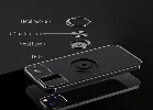 Apple iPhone 14 (6.1) Kılıf Renkli Silikon Yüzüklü Standlı Auto Focus Ravel Kapak - Kırmızı - Siyah