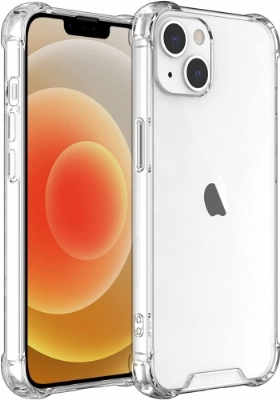 Apple iPhone 14 (6.1) Kılıf Silikon Köşe Korumalı Airbag Darbe Emici Kapak - Şeffaf