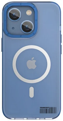Apple iPhone 14 (6.1) Kılıf Magsafe Şarj Özellikli Youngkit Coloured Glaze Serisi Kapak - Koyu Mor