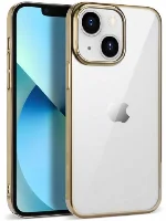Apple iPhone 14 (6.1) Kılıf Silikon Renkli Esnek Pixel Kapak - Gold
