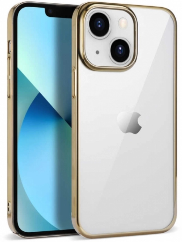 Apple iPhone 14 (6.1) Kılıf Silikon Renkli Esnek Pixel Kapak - Gold