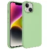 Apple iPhone 14 (6.1) Kılıf Sıvı Teknolojili Silinebilir Pastel Sert Zore Kivi Kapak - Yeşil