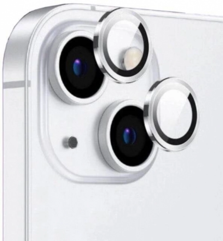 Apple iPhone 14 (6.1) Lens Kamera Koruyucu Parmak İzi Bırakmayan Anti-Reflective CL-12 - Gümüş