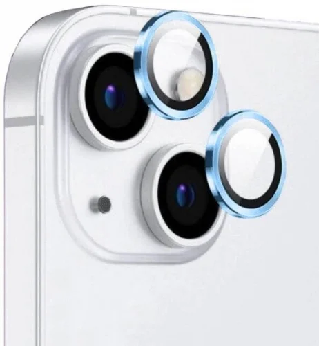 Apple iPhone 14 (6.1) Lens Kamera Koruyucu Parmak İzi Bırakmayan Anti-Reflective CL-12 - Mavi