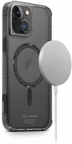 Apple iPhone 14 Kılıf SkinArma Şeffaf Airbag Tasarımlı Magsafe Şarj Özellikli Saido Kapak - Şeffaf