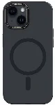 Apple iPhone 14 Plus (6.7) Kılıf Magsafe Şarj Özellikli Metal Kamera Çerçeveli Recci Glaze Serisi Kapak - Siyah
