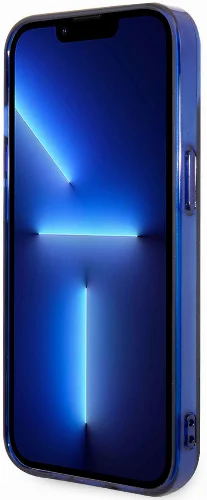 Apple iPhone 14 Plus Kılıf Mercedes Benz Transparan Yıldızlı Dizayn Kapak - Mavi