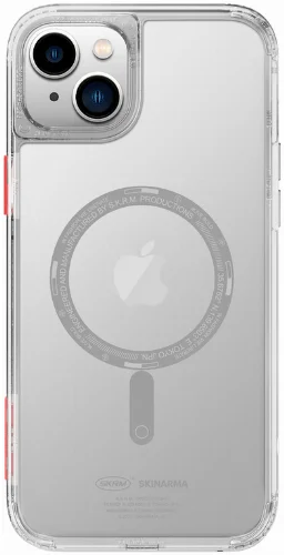 Apple iPhone 14 Plus Kılıf SkinArma Şeffaf Airbag Tasarımlı Magsafe Şarj Özellikli Saido Kapak - Şeffaf