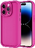 Apple iPhone 14 Pro (6.1) Kılıf Kamera Korumalı Silikon Ananas Kapak - Pembe Koyu