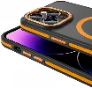 Apple iPhone 14 Pro (6.1) Kılıf Magsafe Şarj Özellikli Mat Görünümlü Ant Kapak - Turuncu