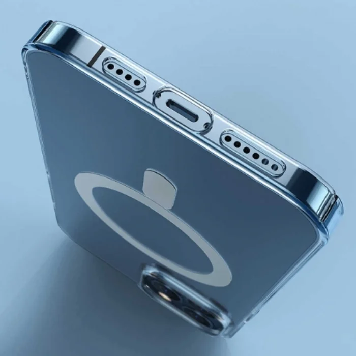 Apple iPhone 14 Pro (6.1) Kılıf MagSafe Wireless Şarj Kapak Köşeleri Airbag - Şeffaf