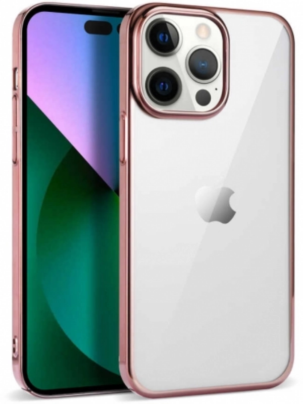 Apple iPhone 14 Pro (6.1) Kılıf Silikon Renkli Esnek Pixel Kapak - Rose Gold