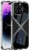 Apple iPhone 14 Pro (6.1) Kılıf Ultra İnce Kamera Korumalı PC + Deri Arka Yüzey X-Pro Kapak  - Siyah