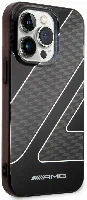 Apple iPhone 14 Pro (6.1) Kılıf AMG Transparan Çift Katmanlı Damalı Bayrak Dizayn Kapak - Siyah
