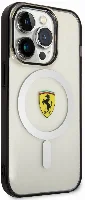 Apple iPhone 14 Pro (6.1) Kılıf Ferrari Magsafe Şarj Özellikli Transparan Dizayn Kapak - Şeffaf