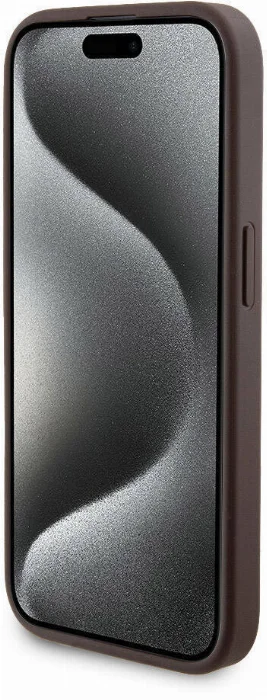 Apple iPhone 14 Pro Kılıf Guess Orjinal Lisanslı Magsafe Şarj Özellikli Yazı Logolu 4G Desenli Kapak + Powerbank 5000mAh 2in1 Set - Kahverengi