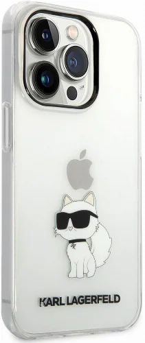 Apple iPhone 14 Pro (6.1) Kılıf Karl Lagerfeld Transparan Choupette Dizayn Kapak - Şeffaf