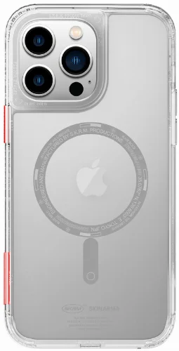 Apple iPhone 14 Pro Kılıf SkinArma Şeffaf Airbag Tasarımlı Magsafe Şarj Özellikli Saido Kapak - Şeffaf