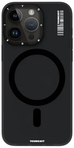 Apple iPhone 14 Pro Max (6.7) Kılıf Magsafe Şarj Özellikli Youngkit Hidden Sand Serisi Kapak - Siyah