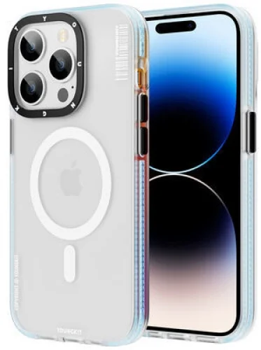 Apple iPhone 14 Pro Max (6.7) Kılıf Magsafe Şarj Özellikli Youngkit Jane Sand Serisi Kapak - Mavi