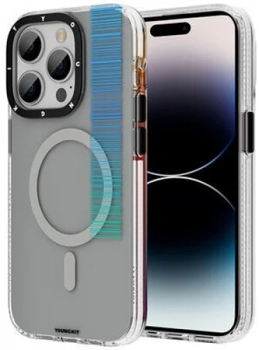 Apple iPhone 14 Pro Max (6.7) Kılıf Magsafe Şarj Özellikli Youngkit Pure Serisi Kapak - Gri