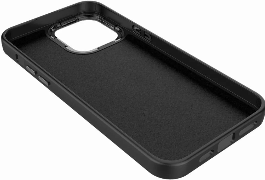 Apple iPhone 14 Pro Max (6.7) Kılıf Metal Çerçeve ve Buton Tasarımlı Silikon Kapak - Siyah