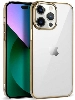 Apple iPhone 14 Pro Max (6.7) Kılıf Silikon Renkli Esnek Pixel Kapak - Gold