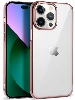 Apple iPhone 14 Pro Max (6.7) Kılıf Silikon Renkli Esnek Pixel Kapak - Rose Gold