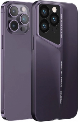 Apple iPhone 14 Pro Max (6.7) Kılıf Ultra İnce Kameralı Korumalı Sert Rubber Procase Kapak - Koyu Mor