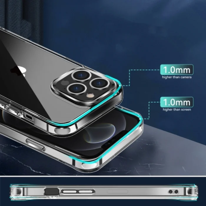 Apple iPhone 14 Pro Max (6.7) Kılıf Zore Forst Silikon Kapak TPU PC Malzeme 0.4mm - Şeffaf