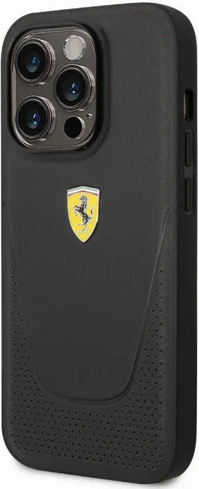 Apple iPhone 14 Pro Max (6.7) Kılıf Ferrari Deri Delikli Dizayn Kapak - Kırmızı