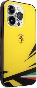 Apple iPhone 14 Pro Max (6.7) Kılıf Ferrari Sarı İtalyan Bayrak Baskılı Dizayn Kapak - Sarı