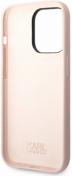 Apple iPhone 14 Pro Max (6.7) Kılıf Karl Lagerfeld Silikon Choupette Dizayn Kapak - Pembe