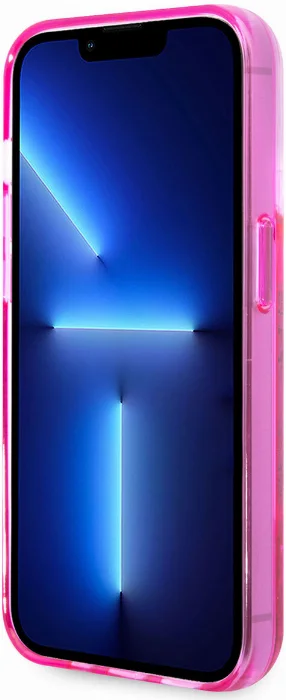 Apple iPhone 14 Pro Max (6.7) Kılıf Karl Lagerfeld Sıvılı Simli RSG Dizayn Kapak - Pembe
