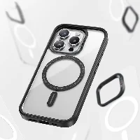 Apple iPhone 14 Pro Max (6.7) Kılıf Magsafe Şarj Özellikli Casebang Body Frame Kapak - Siyah
