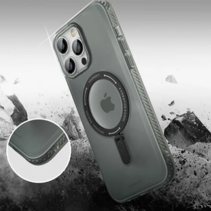 Apple iPhone 14 Pro Max Kılıf Magsafe Şarj Özellikli Youngkit Rock Serisi Kapak - Beyaz